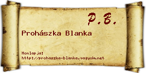 Prohászka Blanka névjegykártya